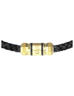 Guess Exagon Leather Bracelet in Gold