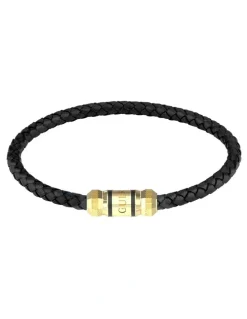 Guess Exagon Leather Bracelet in Gold