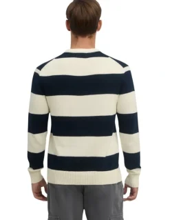 Guess Striped Knit Jumper in Navy