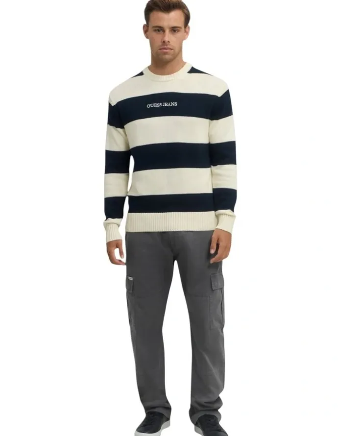Guess Striped Knit Jumper in Navy