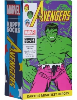 Happy Socks Marvel Avengers 3Pk Sock Gift Set In Green