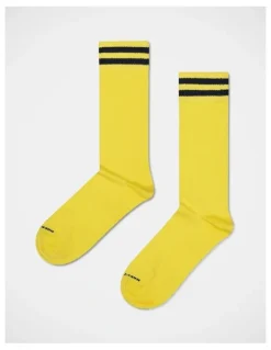 Happy Socks 3-Pack Solid Sneaker Socks in Grey, Yellow, and Black