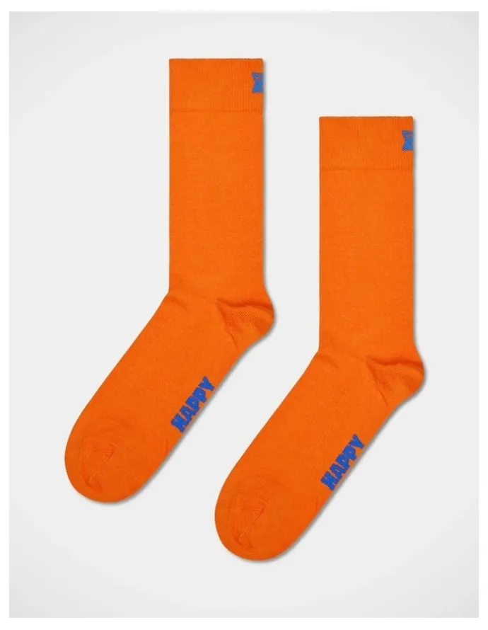 Happy Socks Solid Socks in Grey, Orange, and Blue 3-Pack