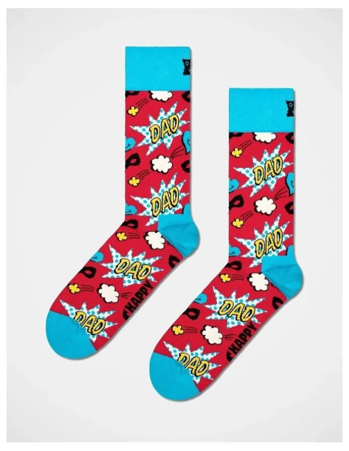 Happy Socks Super Dad Giftset Socks 3-Pack in Red