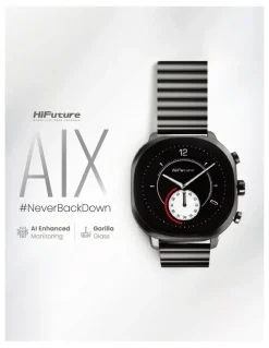 HiFuture AIX Amoled Stainless Steel Smart Watch in Caviar Black