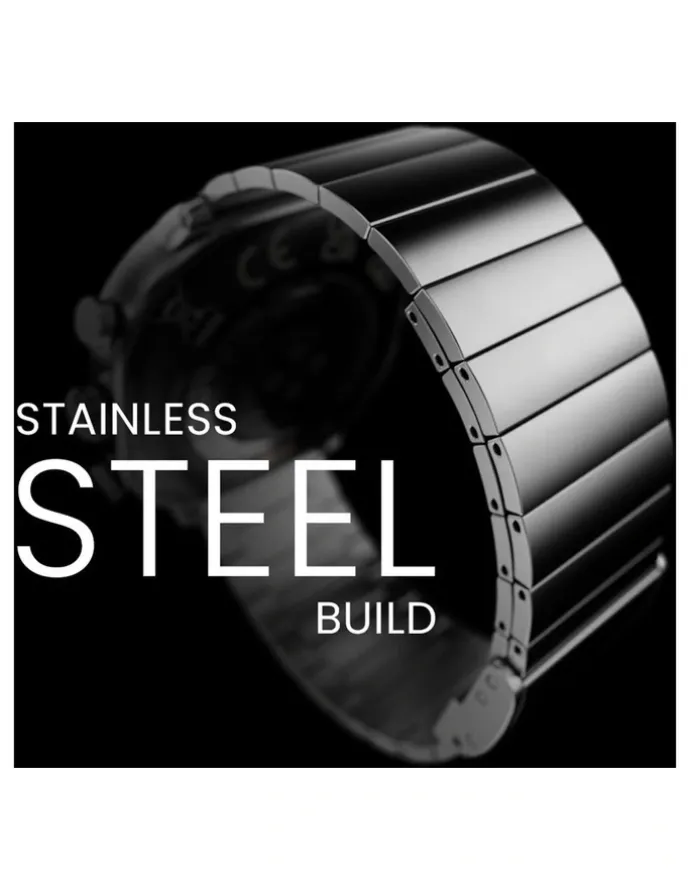 HiFuture AIX Amoled Stainless Steel Smart Watch in Titanium Silver