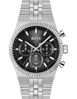 Hugo Boss Candor Prime Stainless Steel Dial Watch in Black