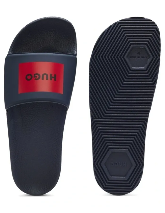 Hugo Boss Timein Slides in Dark Blue