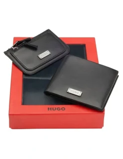 Hugo Gift-boxed wallet and coin case in smooth leather in Black