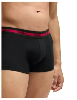 Hugo Triplet Planet Cotton Stretch Trunks 3 Pack in Black
