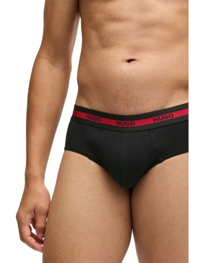 Hugo Triplet Planet Hipster Briefs 3 Pack in Black
