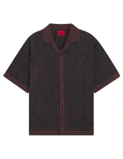 Hugo Espino Short Sleeve Shirt Open Brown