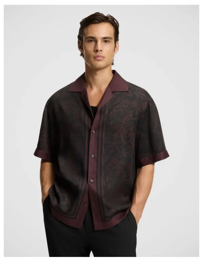 Hugo Espino Short Sleeve Shirt Open Brown