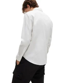 HUGO Evito Long Sleeve Shirt in White