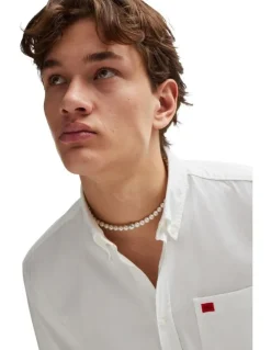 HUGO Evito Long Sleeve Shirt in White