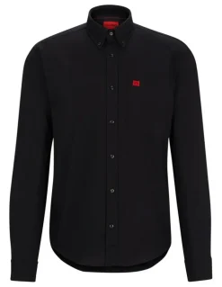 HUGO Evito Long Sleeve Shirt in Black