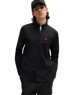HUGO Evito Long Sleeve Shirt in Black