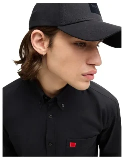 HUGO Evito Long Sleeve Shirt in Black