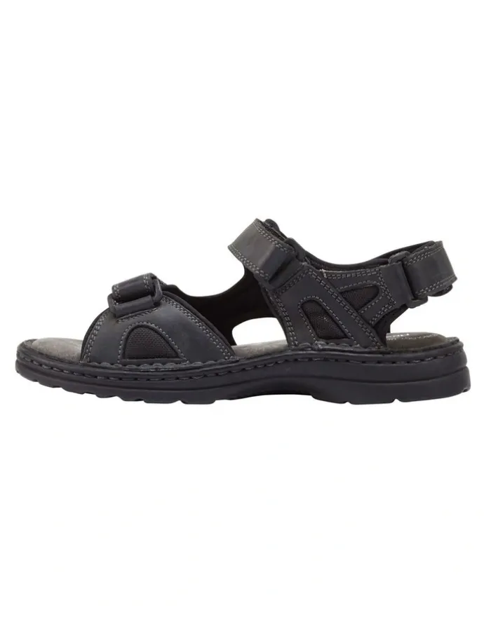 Hush Puppies Simmer Leather Sandal in Black