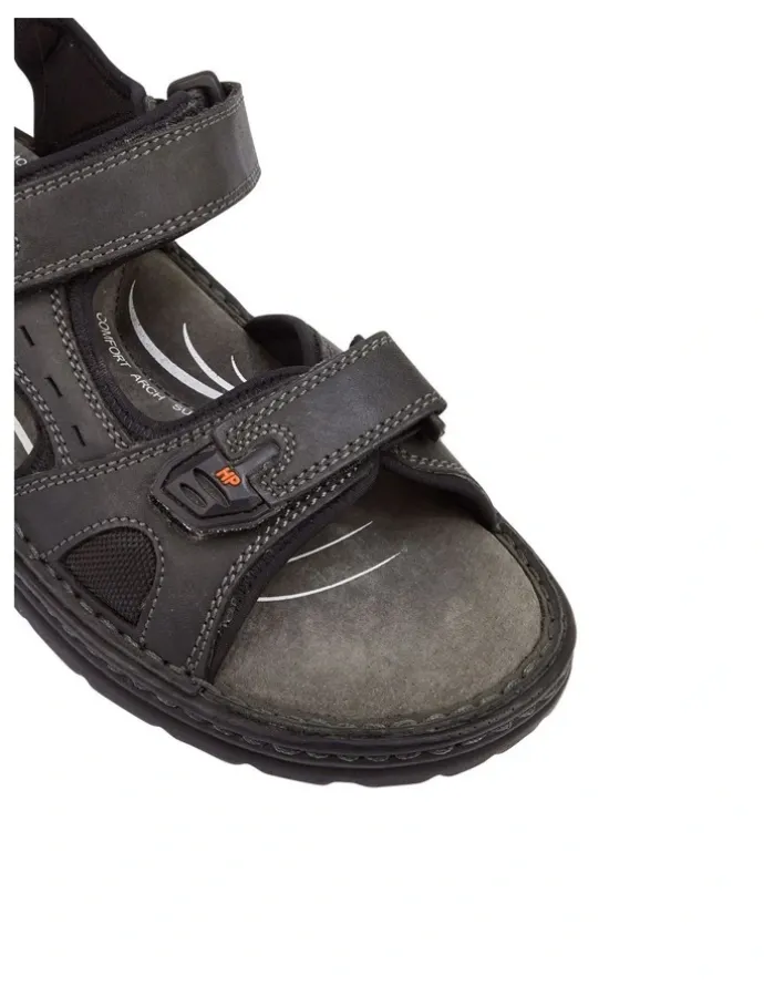 Hush Puppies Simmer Leather Sandal in Black