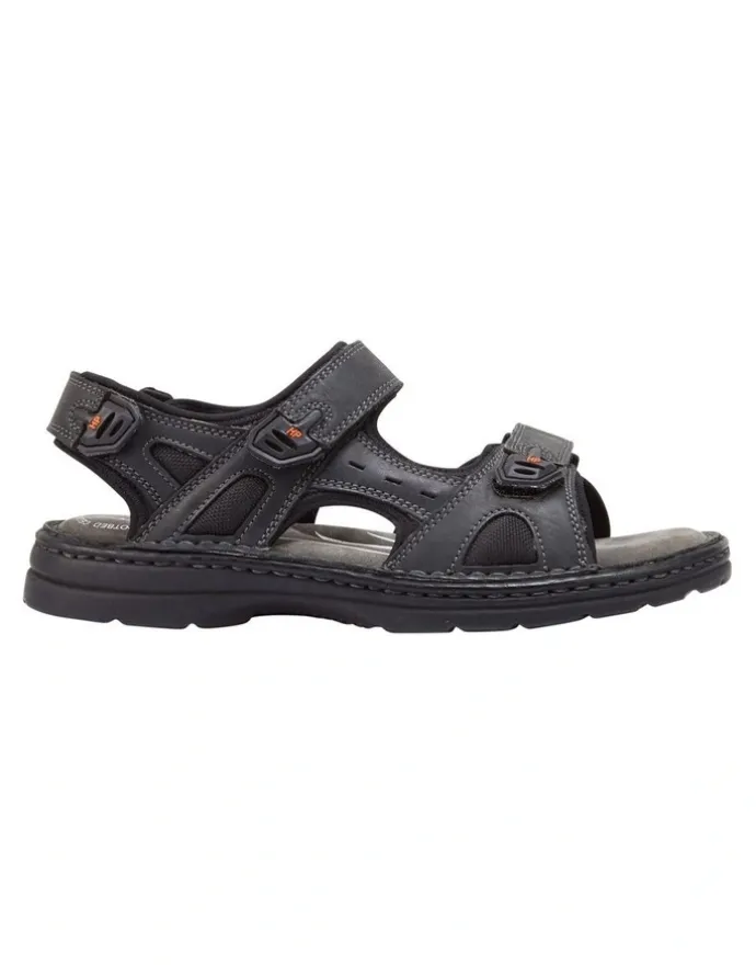 Hush Puppies Simmer Leather Sandal in Black