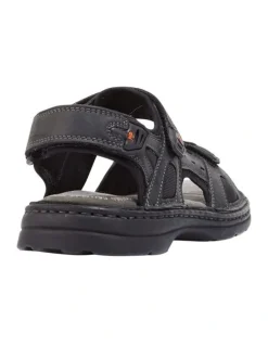 Hush Puppies Simmer Leather Sandal in Black