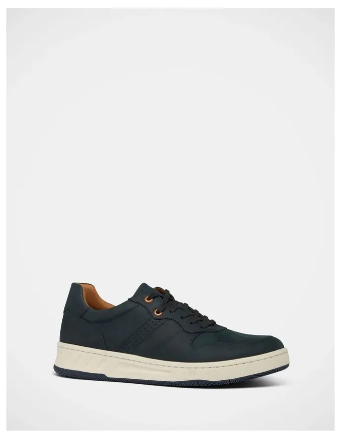 Hush Puppies Swing Leather Sneaker in Navy Wild