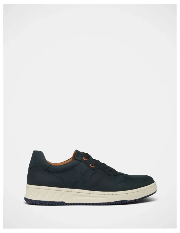 Hush Puppies Swing Leather Sneaker in Navy Wild
