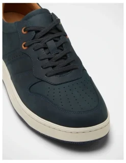 Hush Puppies Swing Leather Sneaker in Navy Wild