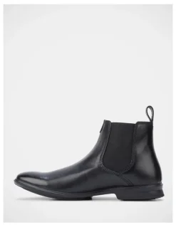 Hush Puppies Chelsea Leather Boots in Black