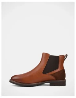 Hush Puppies League Boots in Cognac