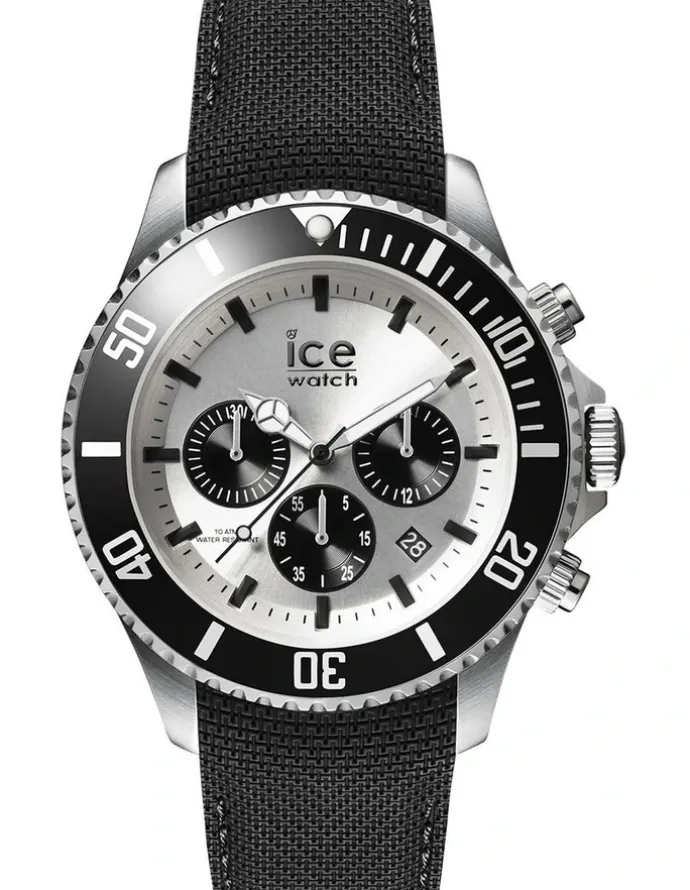 ICE-Watch Ice Steel Large Black Silicone Chronograph Watch