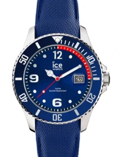 ICE-Watch Ice Steel Medium Blue Silicone Quartz Watch