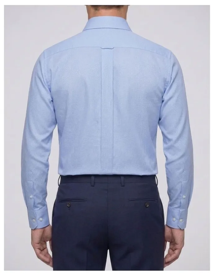 Institchu Aristotle Blue Textured Cotton Shirt