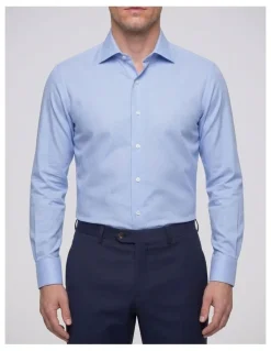 Institchu Aristotle Blue Textured Cotton Shirt