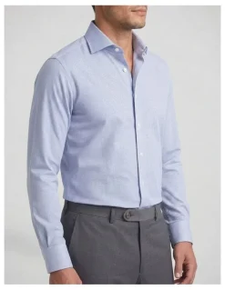 Institchu Austen Blue and White Pincheck Cotton Shirt