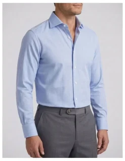 Institchu Browning Blue Glen Plaid Non-Iron Cotton Shirt