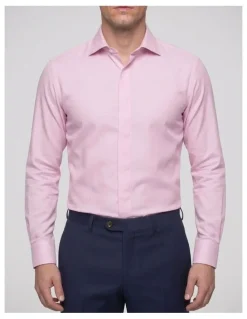 Institchu Cussler Pink Pincheck Cotton Shirt