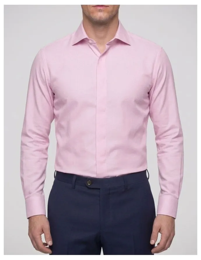Institchu Cussler Pink Pincheck Cotton Shirt