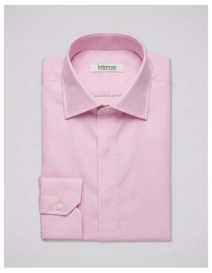Institchu Cussler Pink Pincheck Cotton Shirt