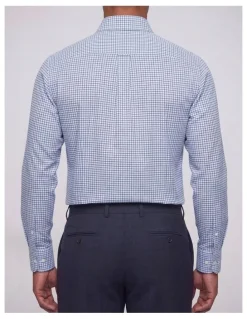 Institchu Lovecraft Blue and Navy Tattersall Cotton Shirt