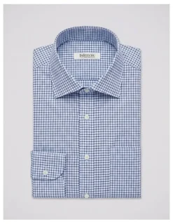 Institchu Lovecraft Blue and Navy Tattersall Cotton Shirt