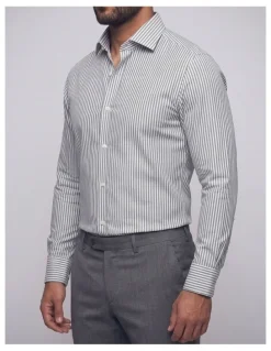 Institchu Luca Non Iron Stripe Shirt in Grey