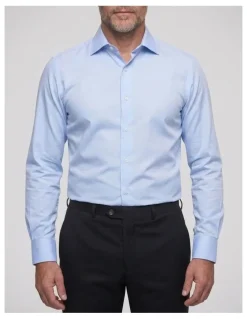 Institchu Stevenson Blue Textured Cotton Shirt