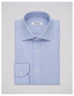 Institchu Yaupon Blue and White Striped Cotton Shirt