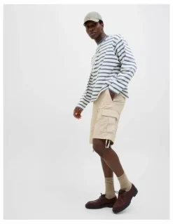 Jack & Jones Cole Barkley Cargo Shorts in Moonbeam