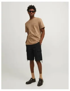 Jack & Jones Cole Barkley Cargo Shorts in Black