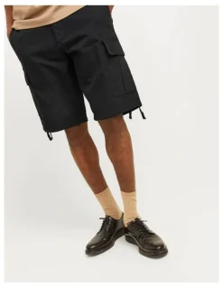 Jack & Jones Cole Barkley Cargo Shorts in Black