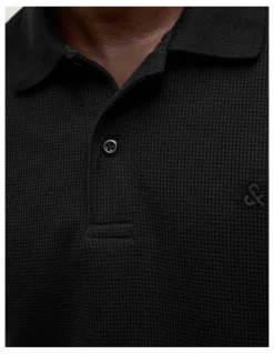 Jack & Jones Eaustin Short Sleeved Polo in Black