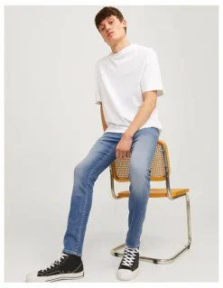 Jack & Jones Glenn Fox 489 Slim Jeans in Blue Denim
